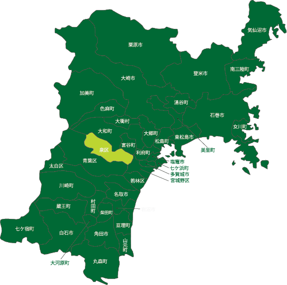 仙台市泉区の地図