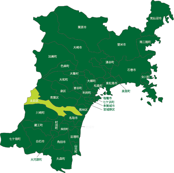 仙台市太白区の地図